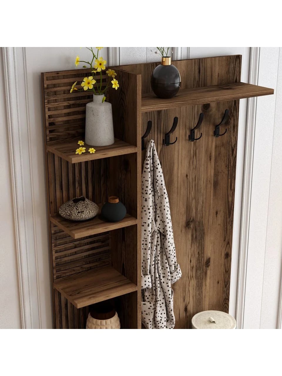 Dəhliz şkafı Elegant Wood ZARR2047, laminat, qəhvəyi, 90x35x200 sm — image 4