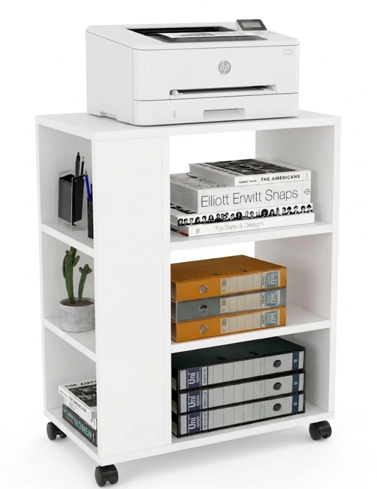 Tumba MB7 , laminat, təkərli, 70x60x35 sm, ağ
