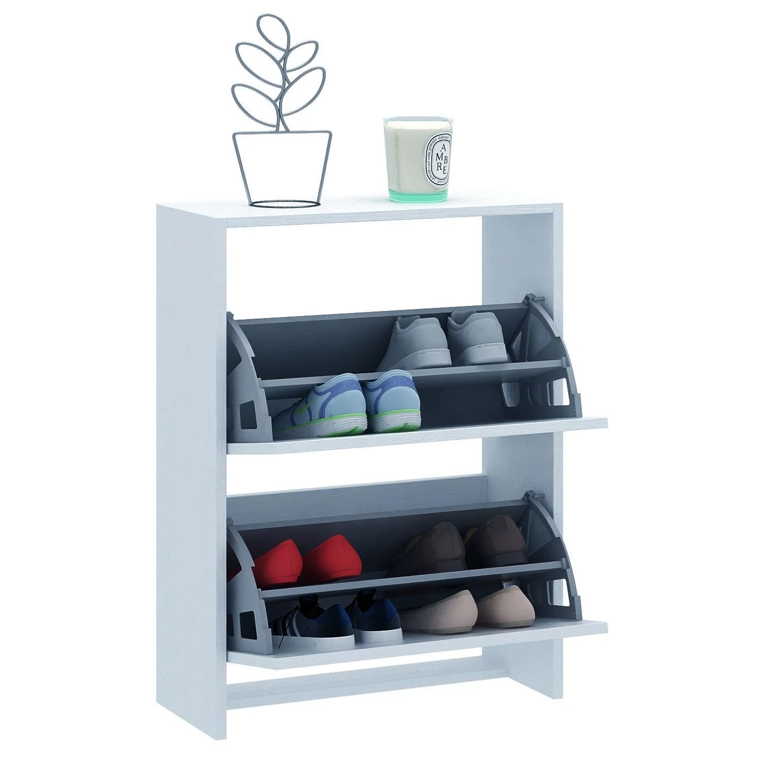 Ayaqqabı tumbası 15459, laminat, ağ, 52x77 sm — изображение 2
