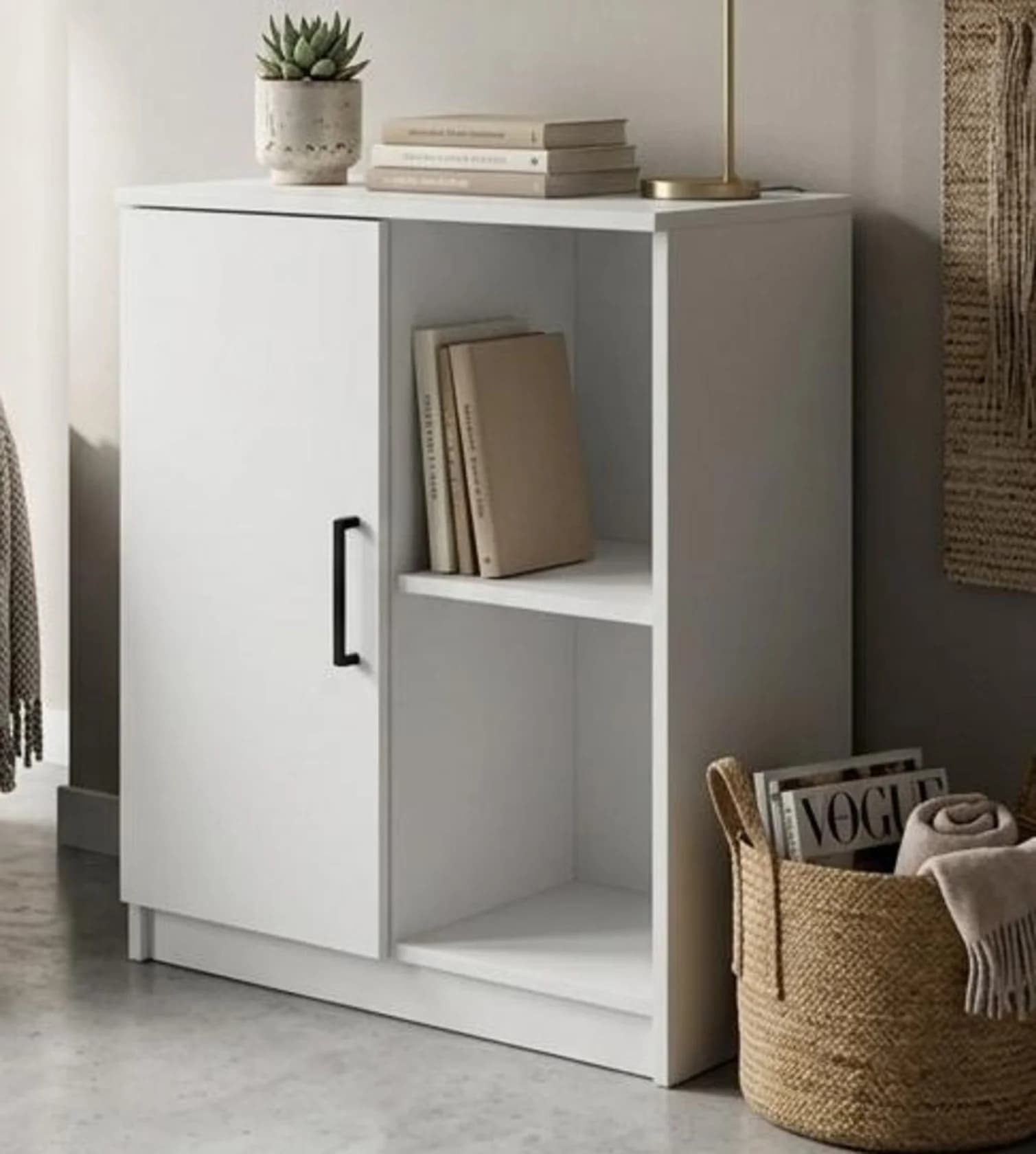 Tumba MB14, ağ, laminat, 75x60x35 sm