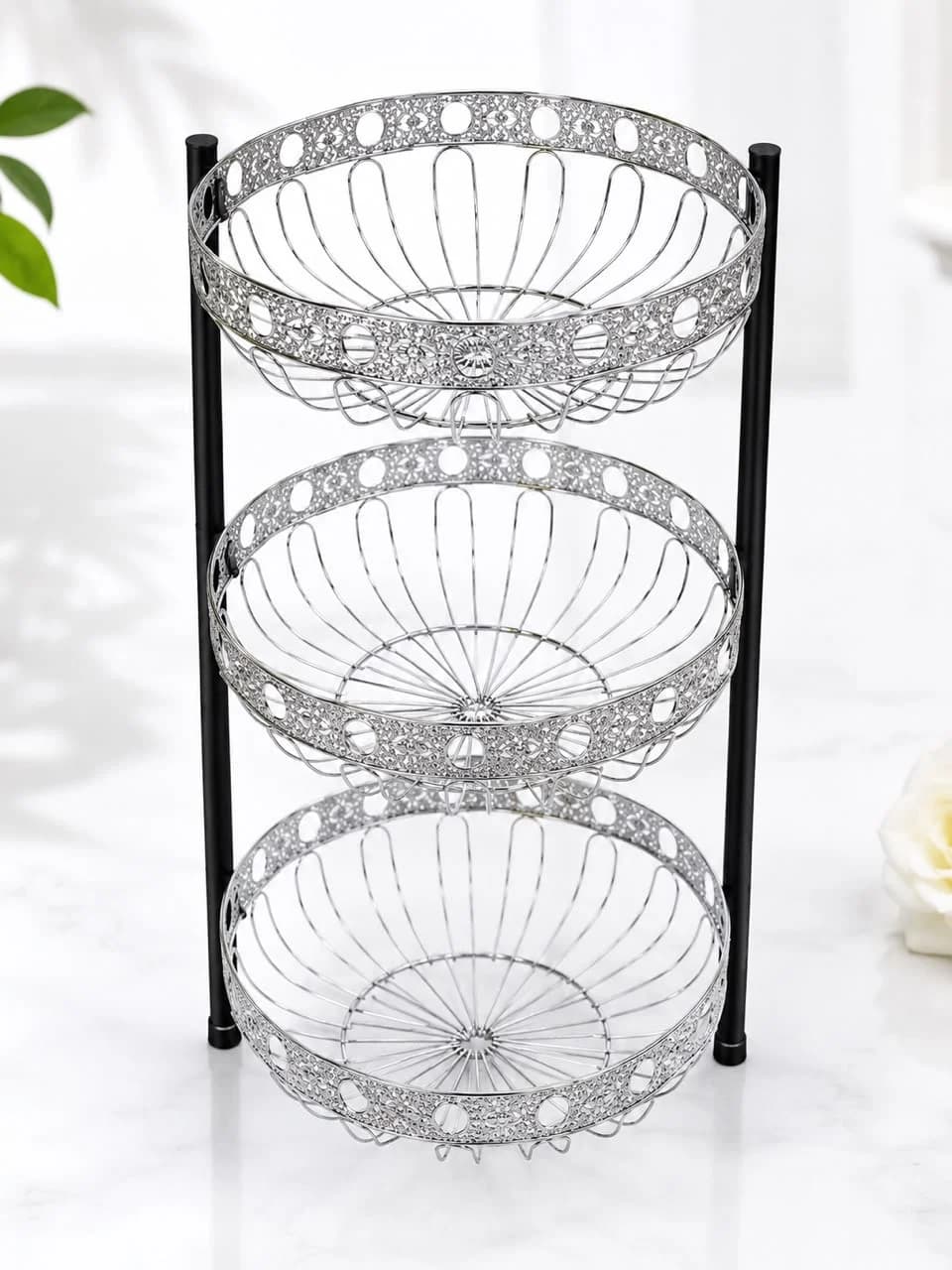 Etajerka 2732530, metal, gümüşü — şəkil 2
