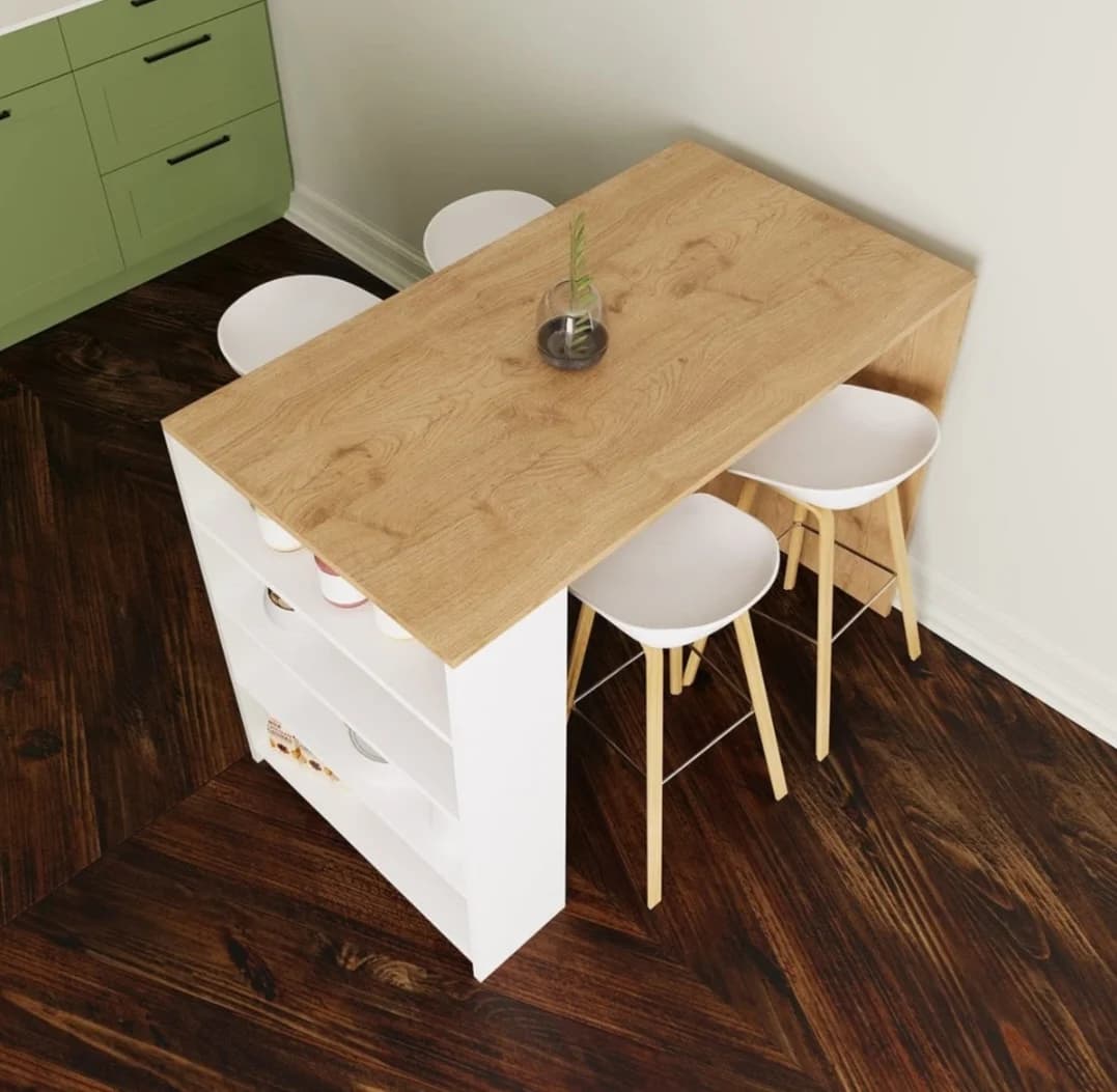 Masa SO0010, laminat, 120x92x60 sm, ağ/qəhvəyi — изображение 2