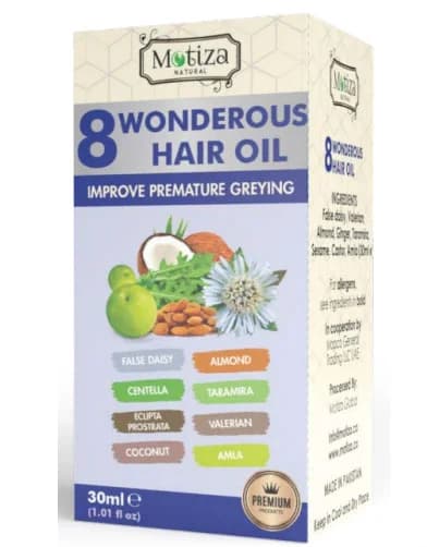 Saçlar üçün 8 yağ qarışığı Motiza Natural 30 ml