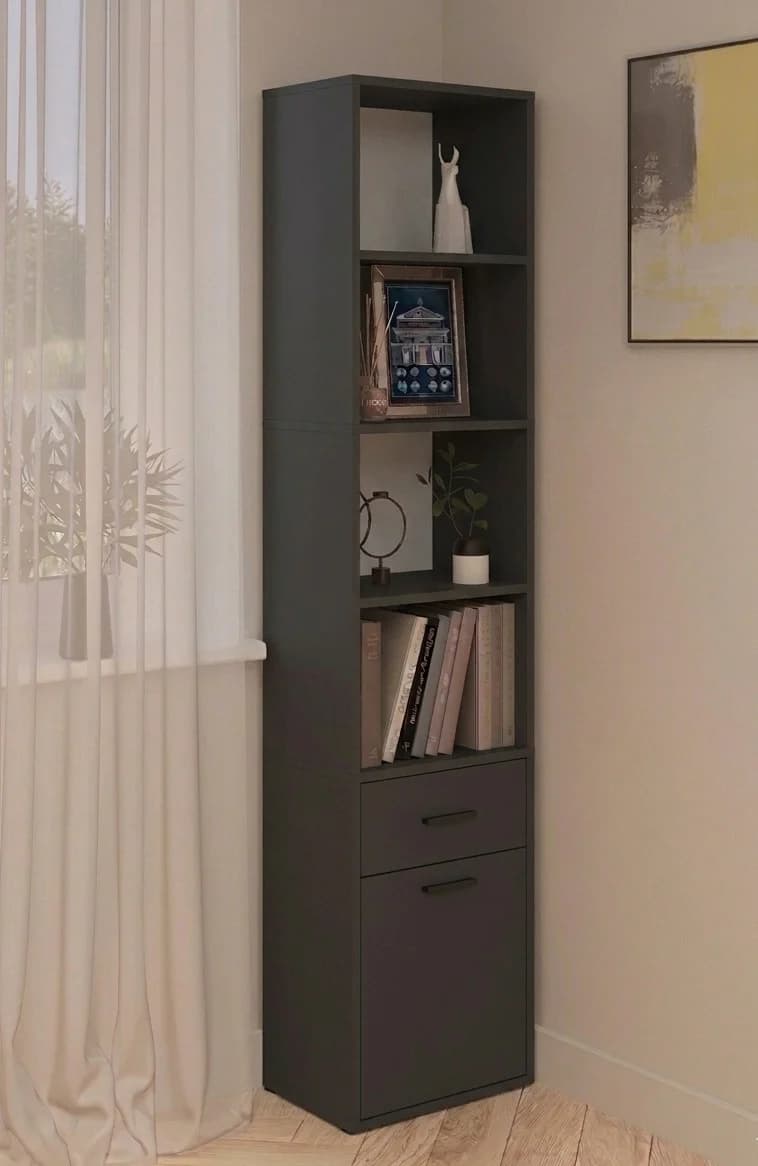 Stellaj MB1, laminat, antrasit, 180x40x29 sm