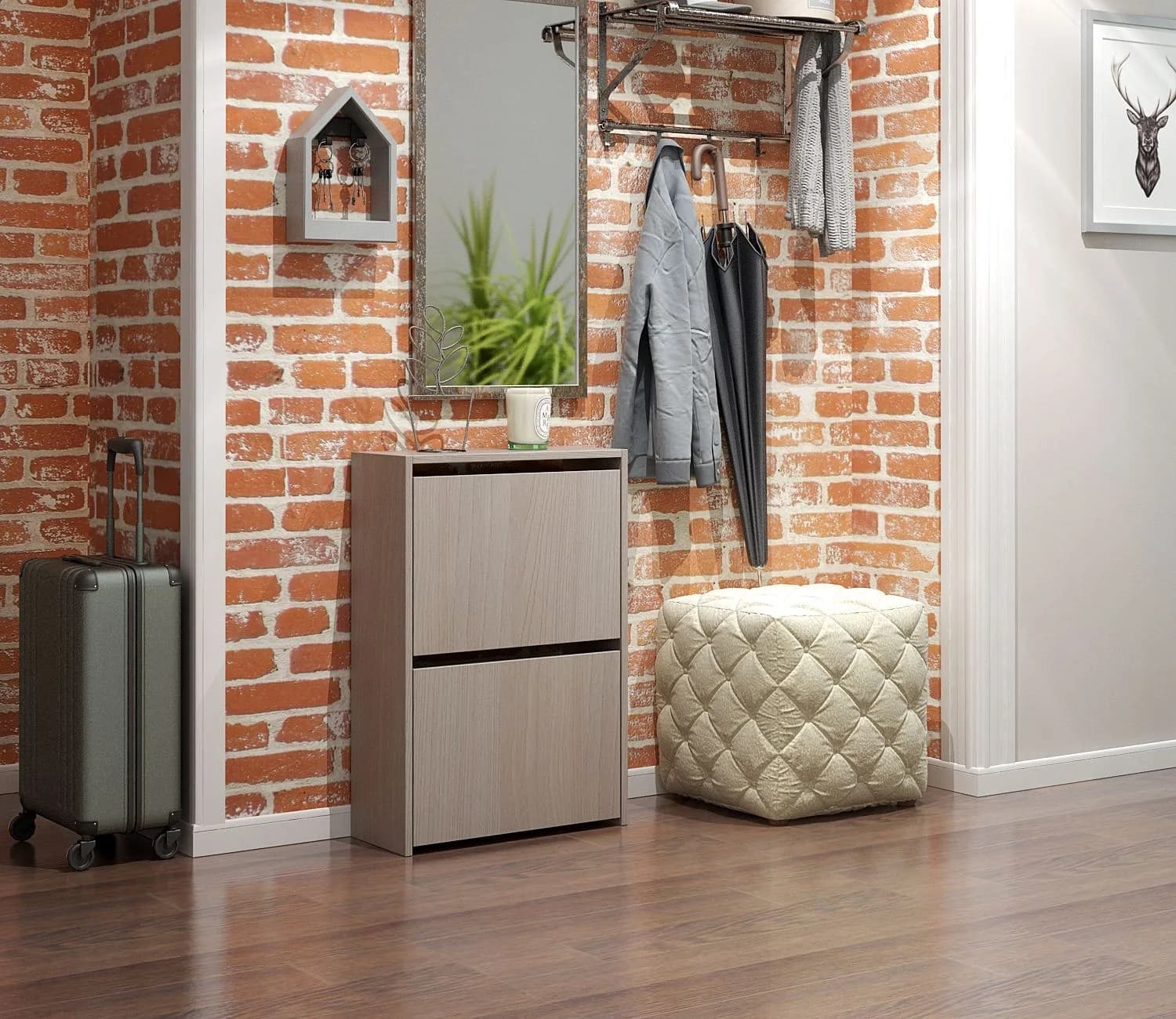 Ayaqqabı üçün tumba No brand Ayaqqabı üçün stellaj 77 sm 52 sm 4 əd Laminat