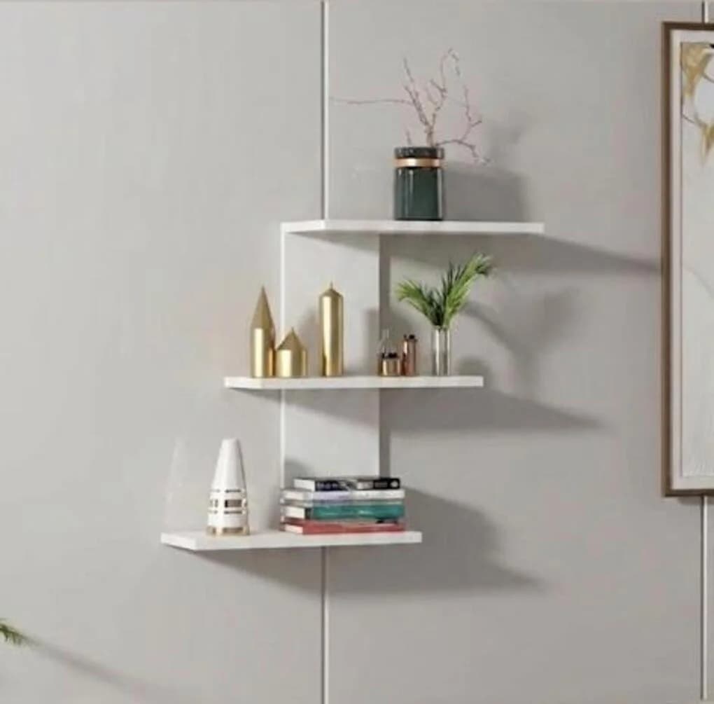 Rəflər MB6633, laminat, ağ, 65x45x25 sm
