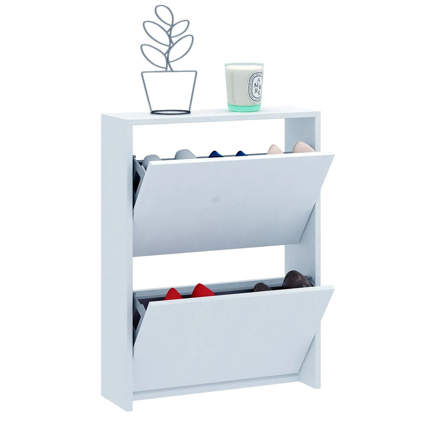 Ayaqqabı tumbası 15459, laminat, ağ, 52x77 sm