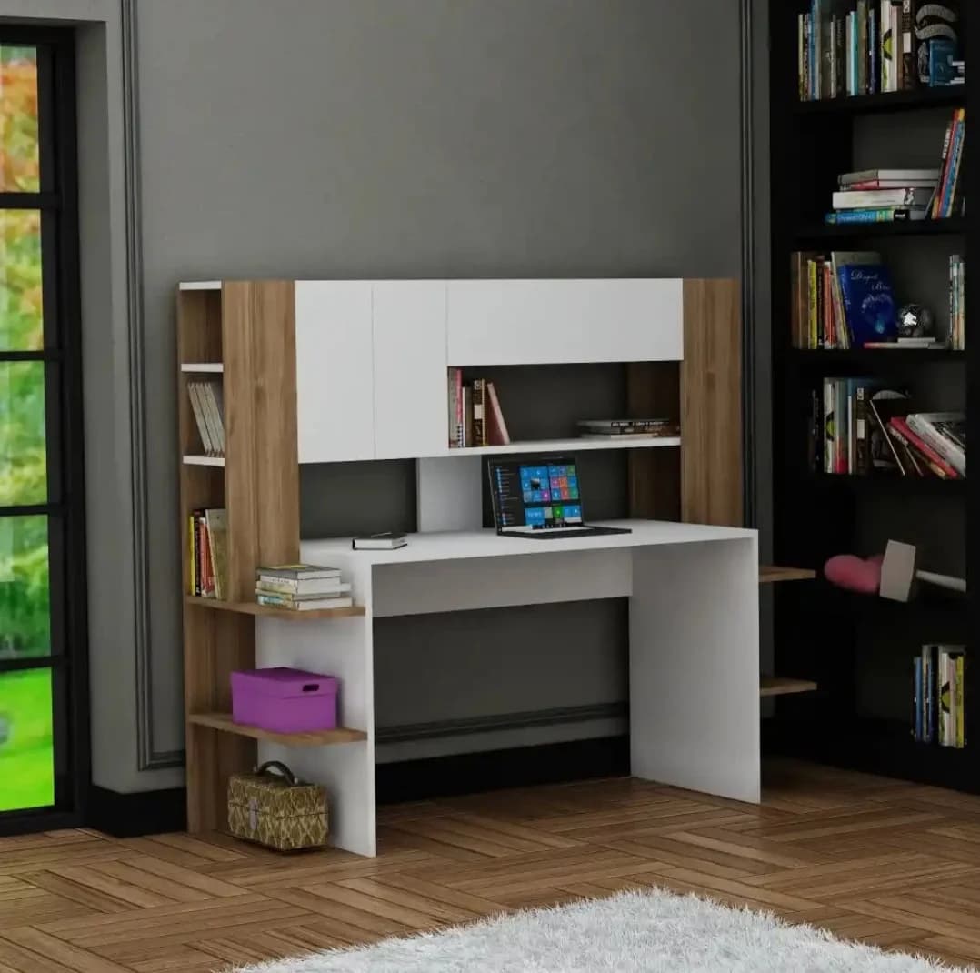 Yazı masası SO94, laminat, 160x57x140 sm, ağ/Votan