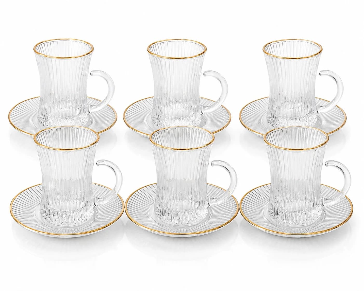 Armudu stəkan dəsti 2920, şüşə, şəffaf, 200 ml, 6 parça