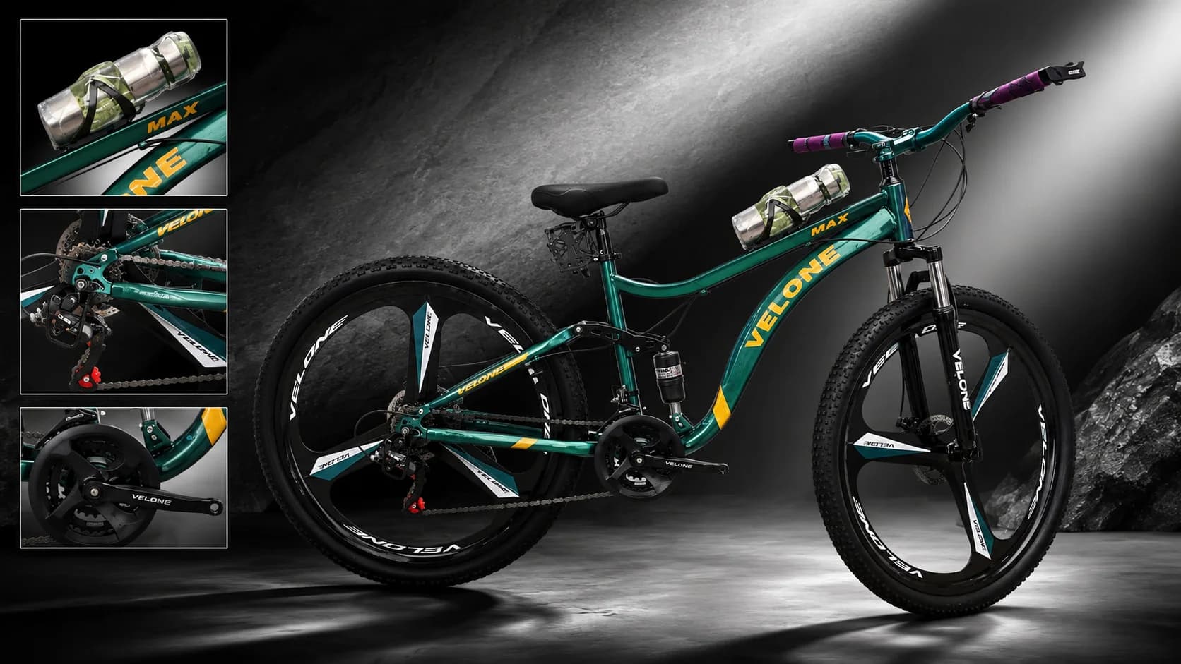 Dağ velosipedi Velocruz 8393, 24", tünd yaşıl — image 2