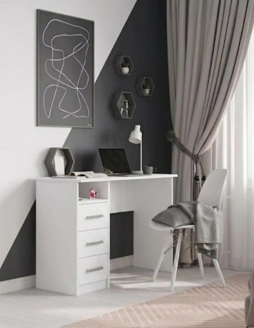 Yazı masası MB 4, laminat, ağ, 110x75x50 sm