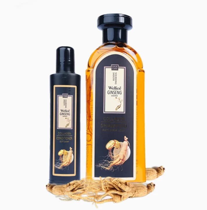 Saç baxımı dəsti Wellice Ginseng Collagen (şampun 420 ml + saçlar üçün kondisioner 100 ml)
