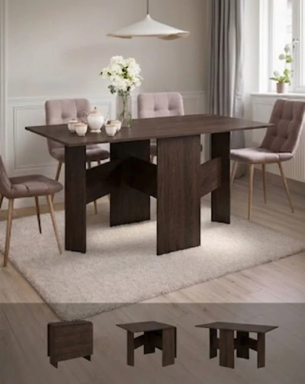 Yemək masası MB1, laminat, venge, 160x80x75 sm