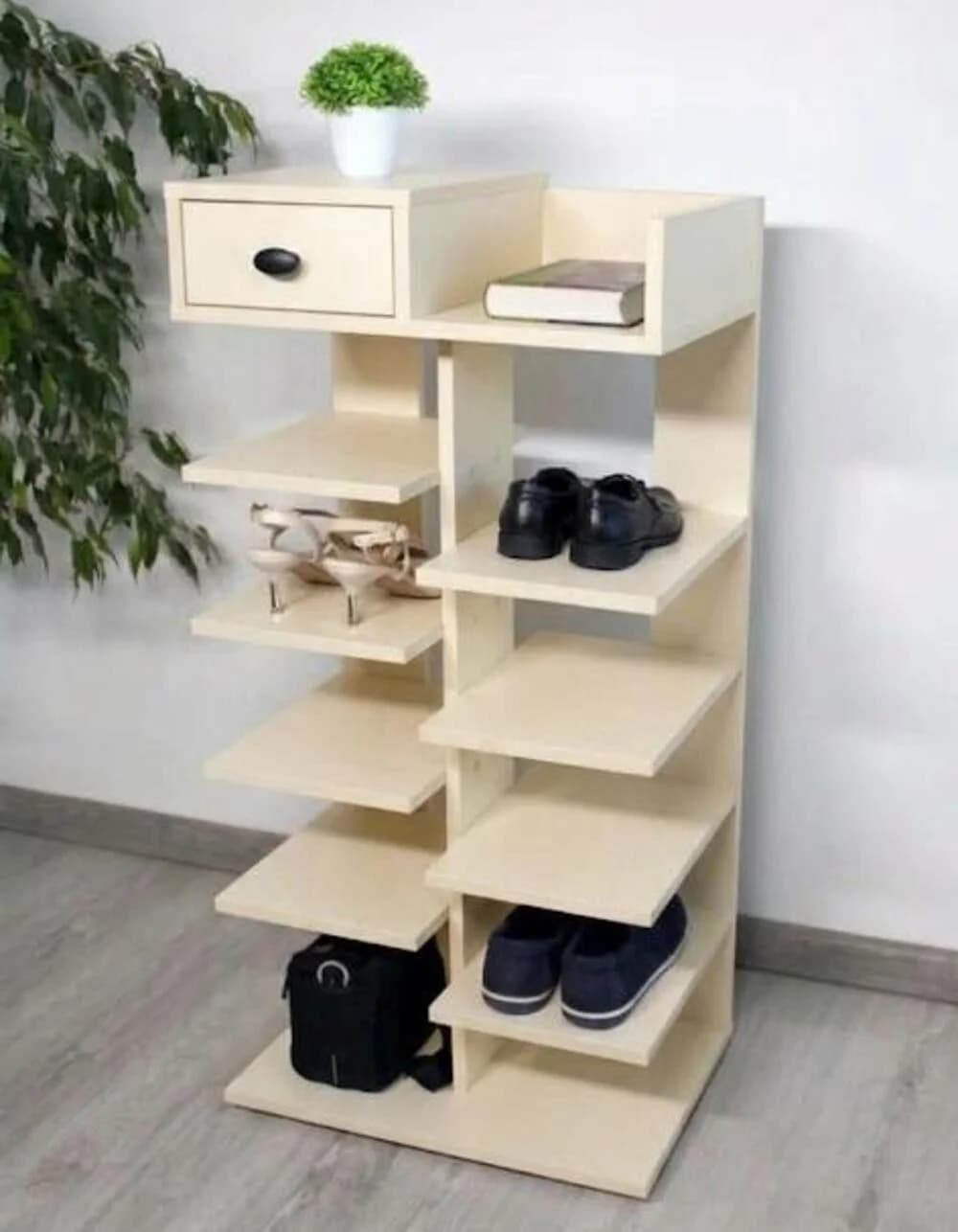 Ayaqqabı üçün tumba MB13, laminat, bej, 125x50x35 sm