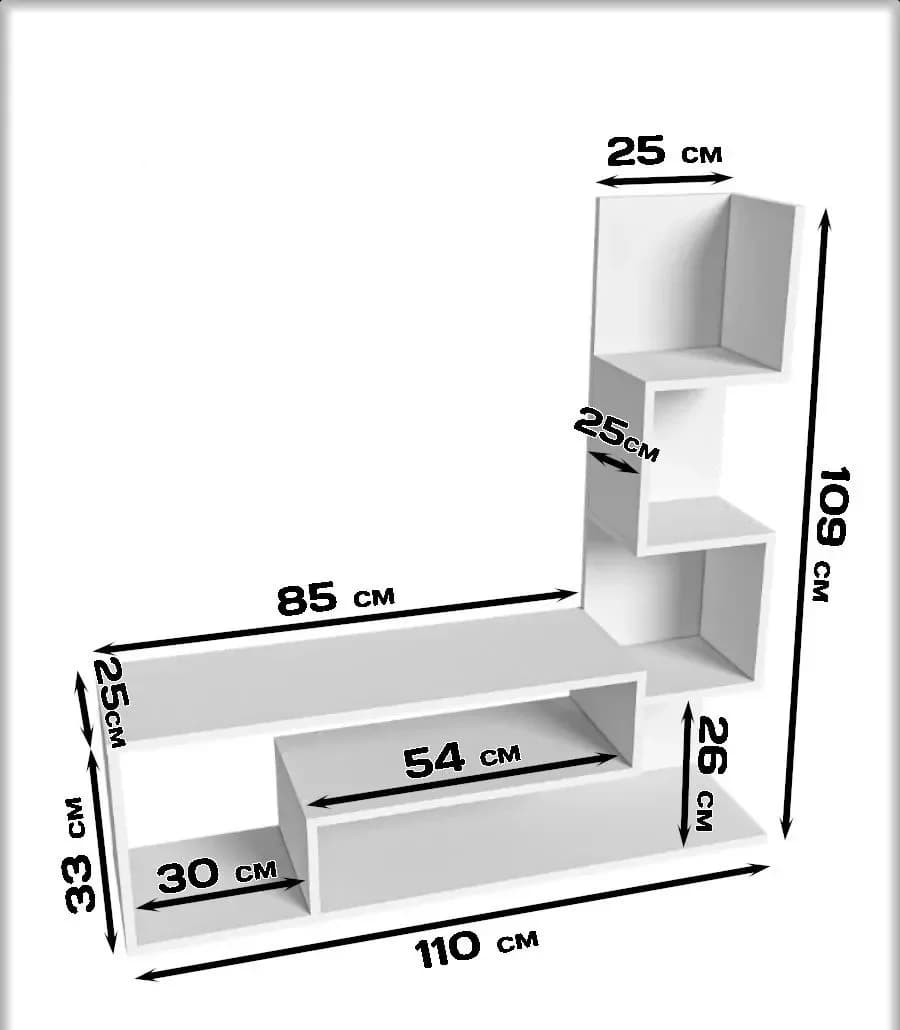 Tv üçün tumba Yagmur, antrasit, laminat, 109x110x25 sm — image 2