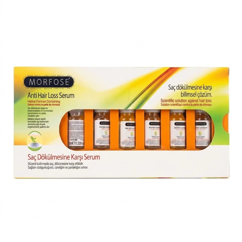 Saçlar üçün zərdab dəsti Morfose Hair Care Series, 6x10 ml, Zəif/Nazik/Tökülməyə meyilli saçlar üçün