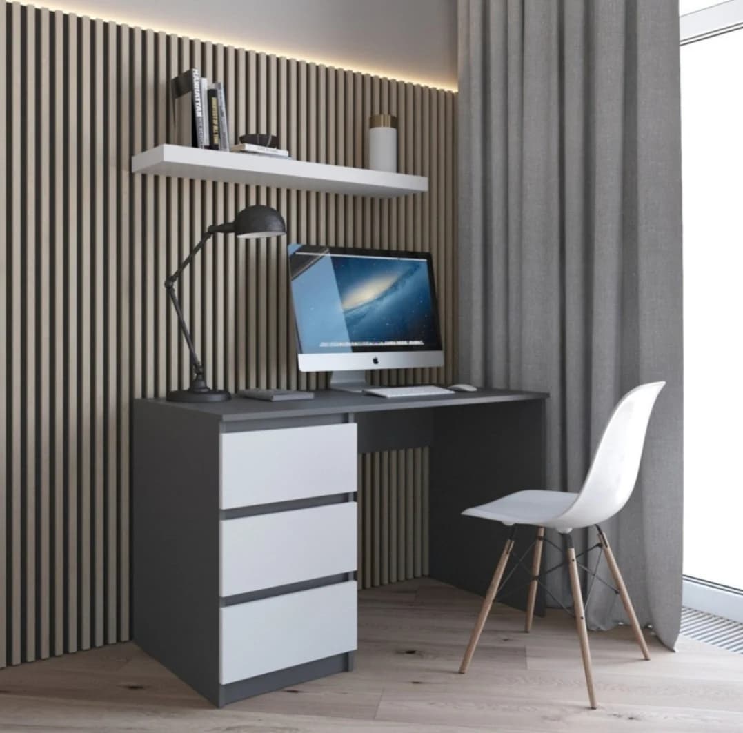 Yazı masası SO114, laminat, 120x50x75 sm, ağ/antrasit