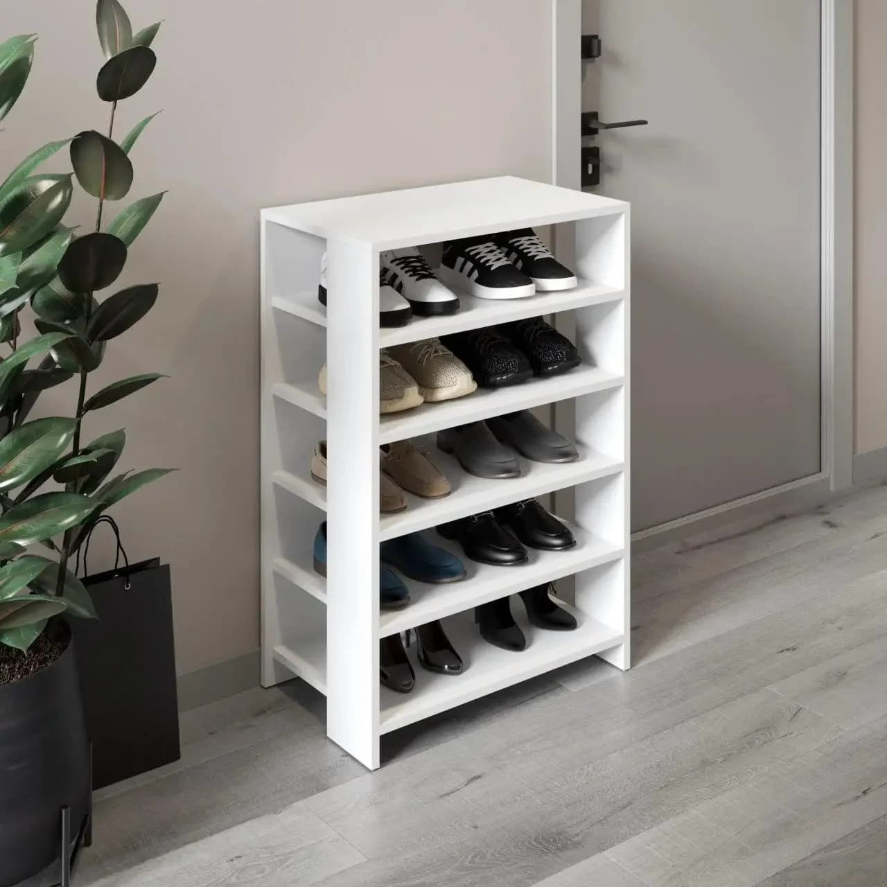 Ayaqqabı üçün rəf Yagmur, laminat, ağ, 60x30x90 sm