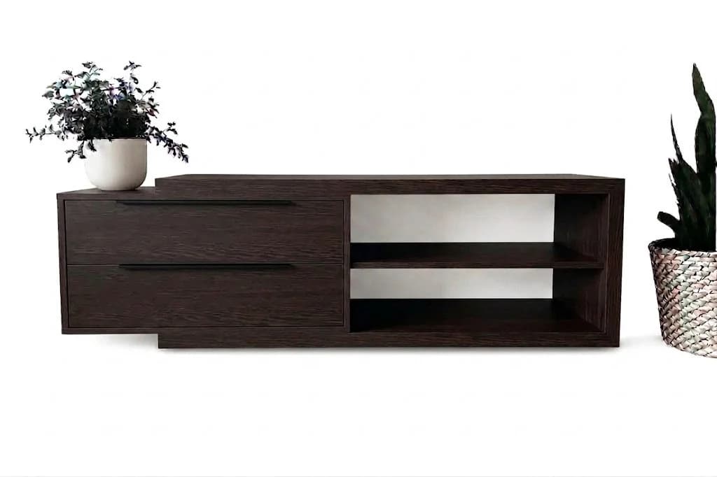 TV üçün tumba Line, laminat, 180x45x38 sm, tünd qəhvəyi