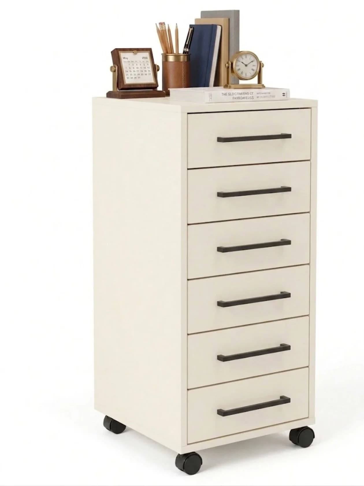 Tumba MB10, laminat, təkərli, 85x40x40 sm, açıq bej
