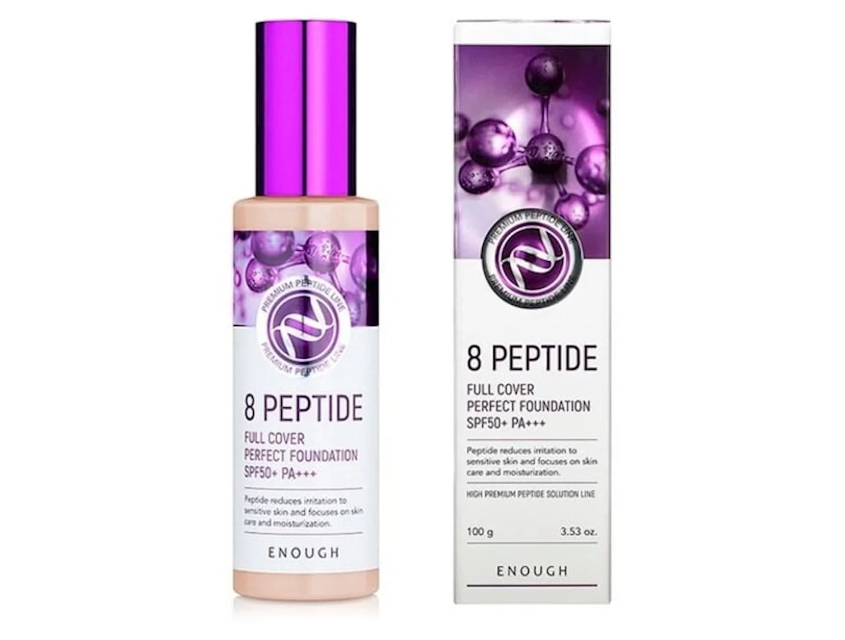 Tonal krem Enough 8 Peptide Full Cover Perfect Foundation peptidli 13 SPF50 100 ml