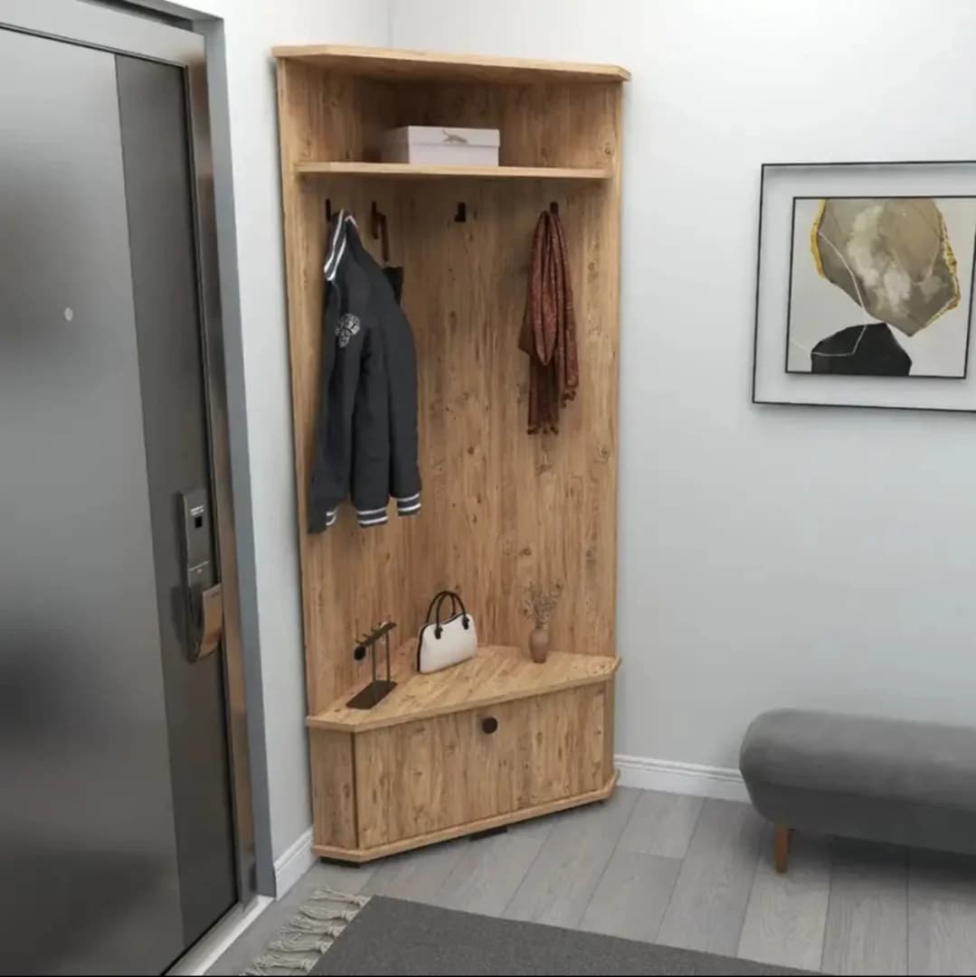 Dəhliz üçün asılqan SO002, laminat, qəhvəyi, 83.4x59x177 sm — изображение 4