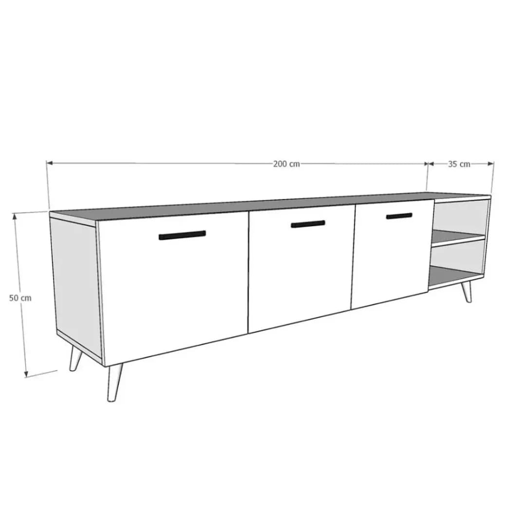 TV üçün tumba SO103, laminat, 50x200x35 sm — image 3