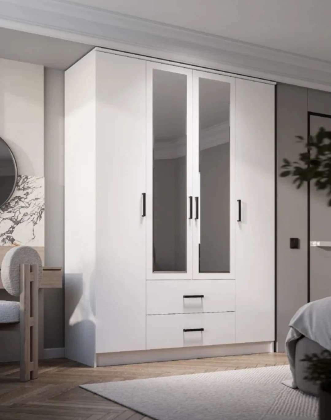 Şkaf 2566243, laminat, ağ 220x160x60 sm