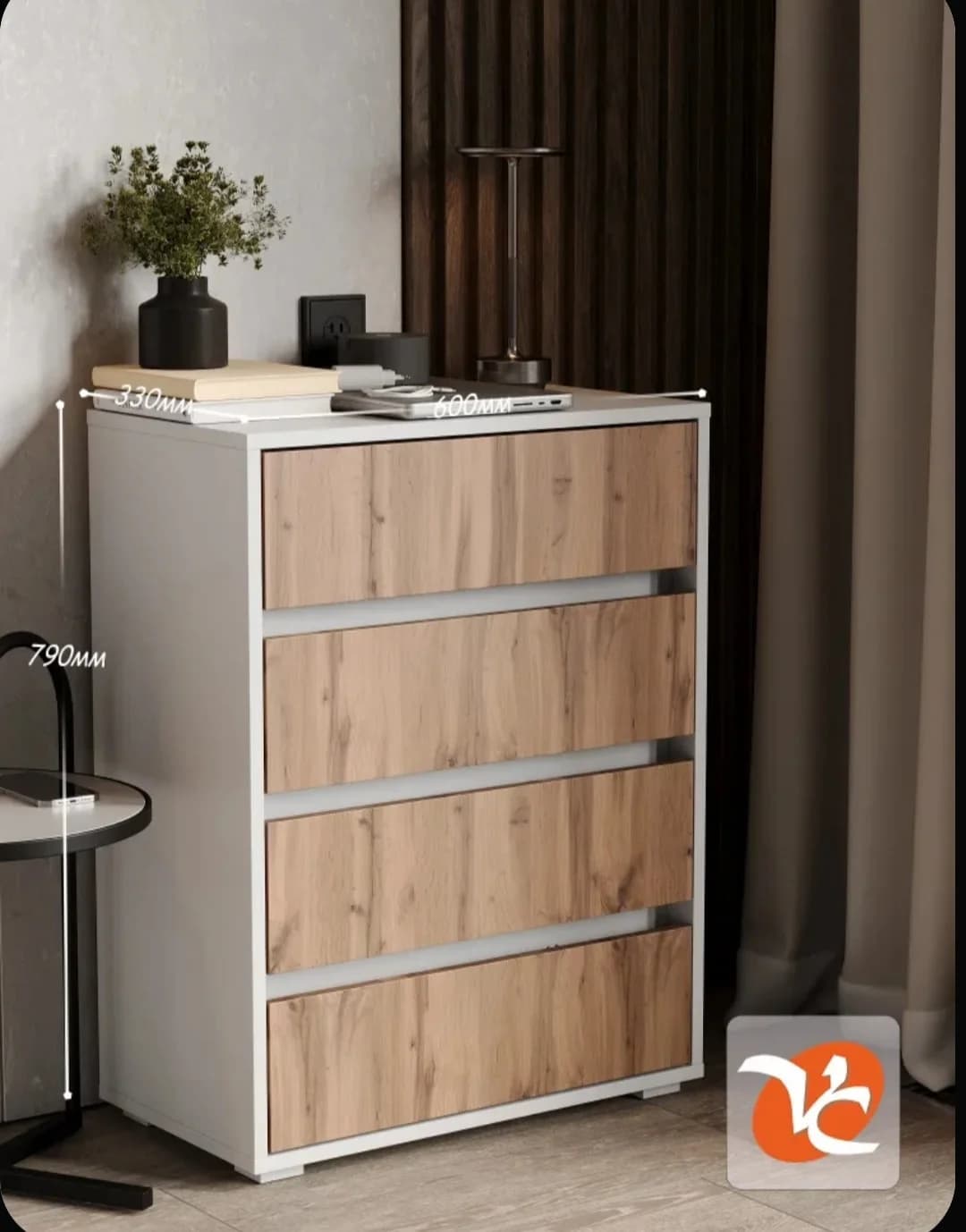 Tumba SO 003, laminat, ağ, 91.5х60х36 sm — изображение 3
