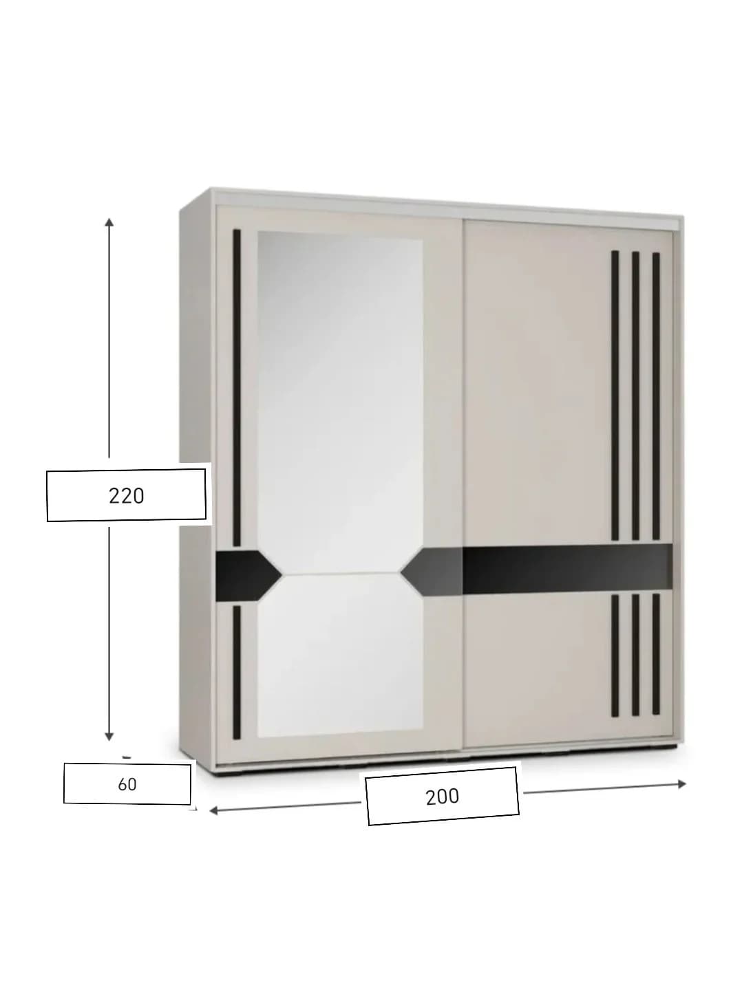 Şkaf-kupe 1, laminat, 220x200x60 sm — image 2