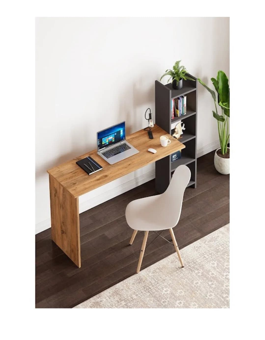 Yazı masası SO18, laminat, qəhvəyi/boz, 150x45x120 sm — изображение 3