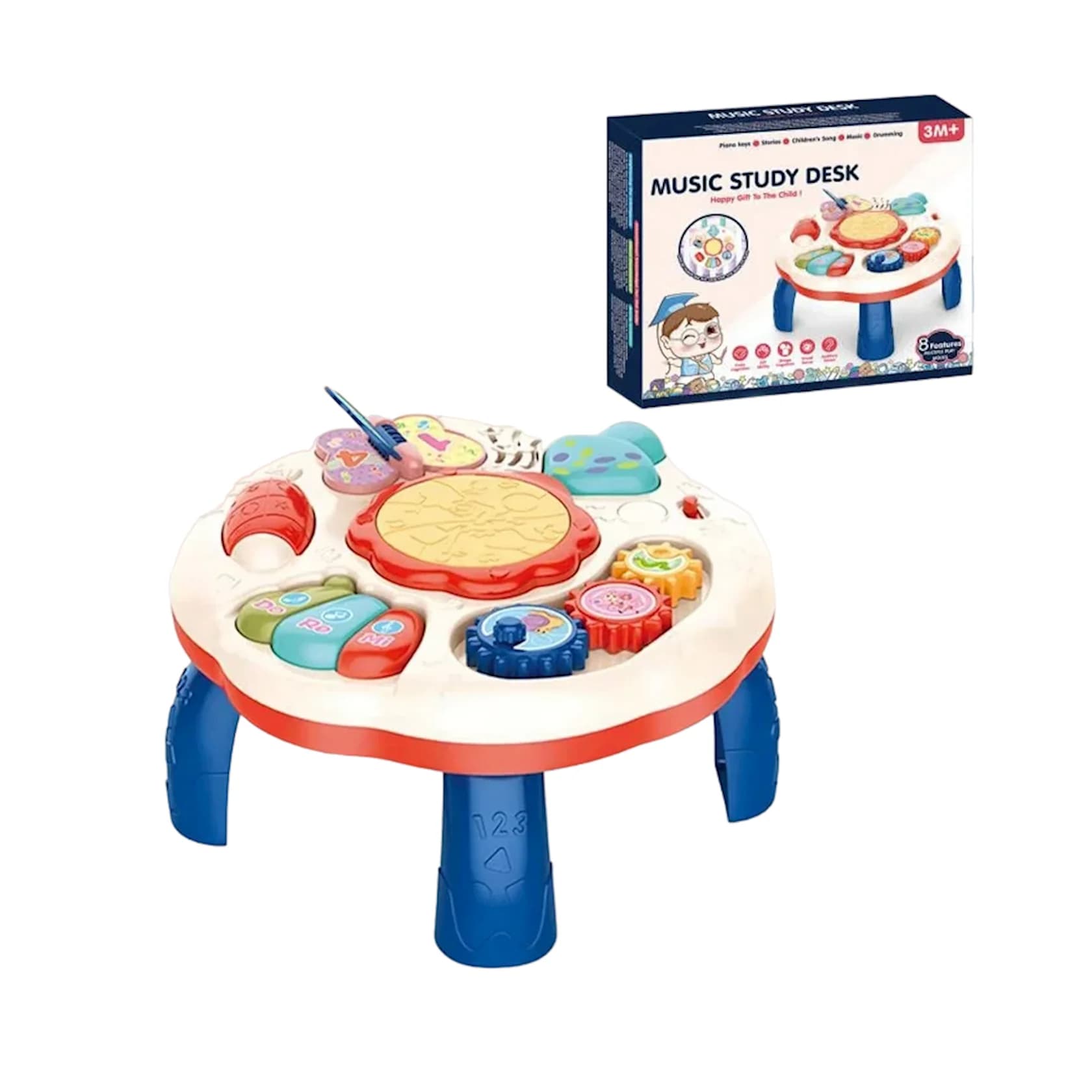 Musiqili masa Music Study Desk BM1105, 3+ ay, 30х30х18 sm