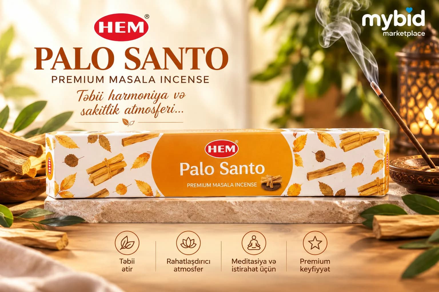 HEM Premium Palo Santo Ətirli Buxur Çubuqları