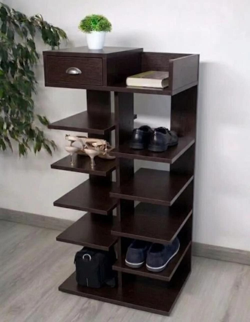 Ayaqqabı üçün tumba MB13, laminat, venge, 125x50x35 sm