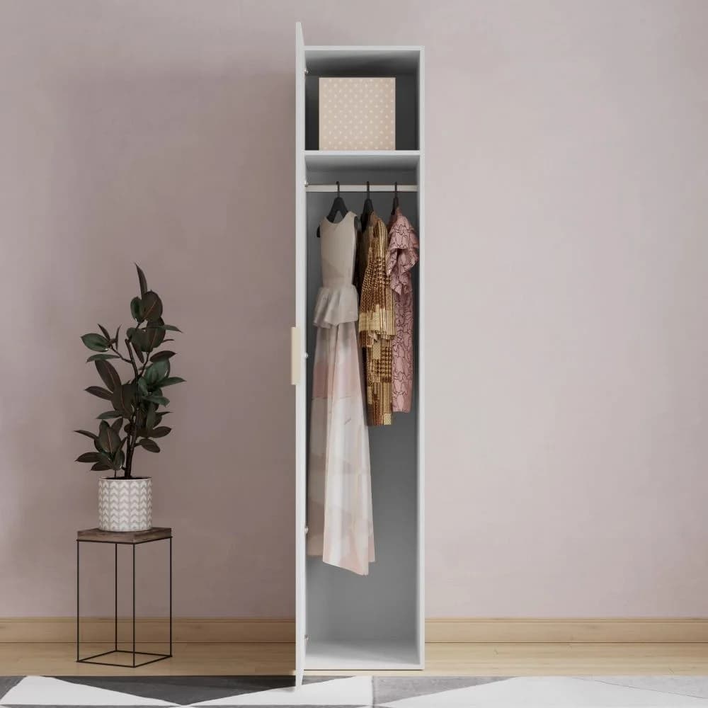 Şkaf-güzgü Yagmur, laminat, ağ, 210.1x57.5x45.1 sm — изображение 3
