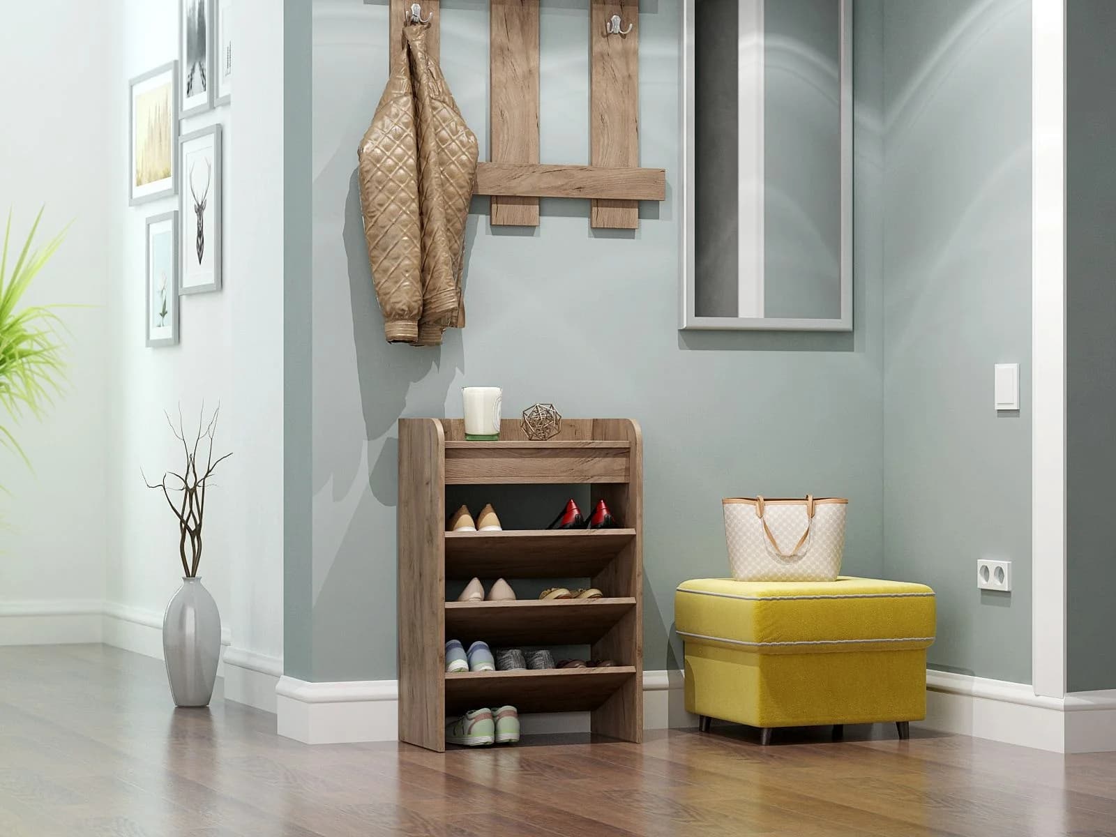 Ayaqqabı şkafı Yagmur99, 78x52x3 ədəd, laminat, Sonoma