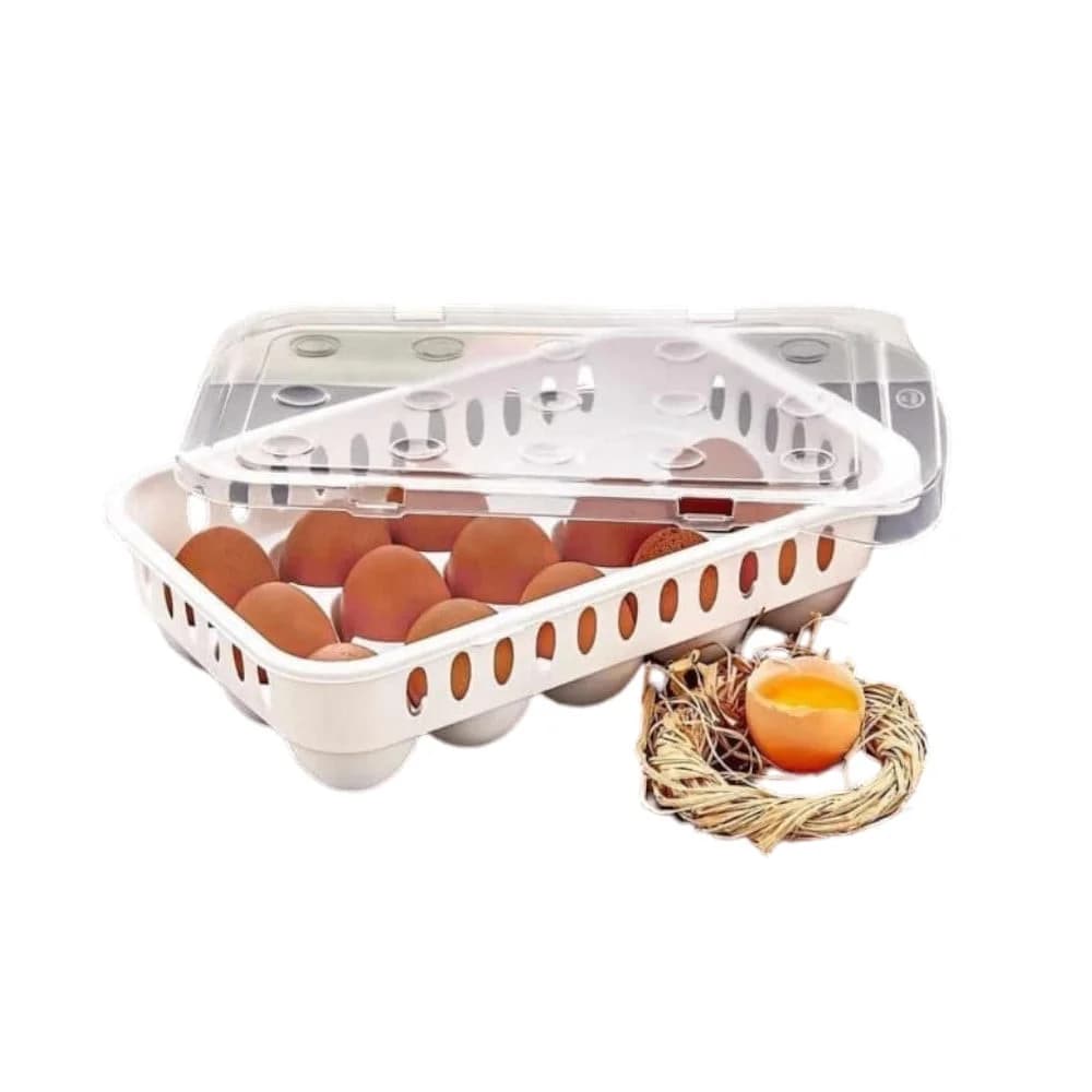 Qida saxlama konteyneri yumurta qabı, 15-li, ağ - grnsmehsul92