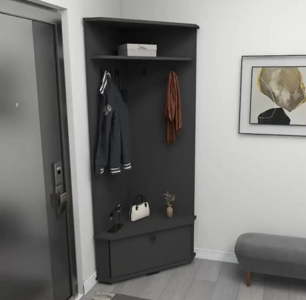 Dəhliz üçün asılqan SO001, laminat, antrasit, 83.4x59x177 sm — image 4