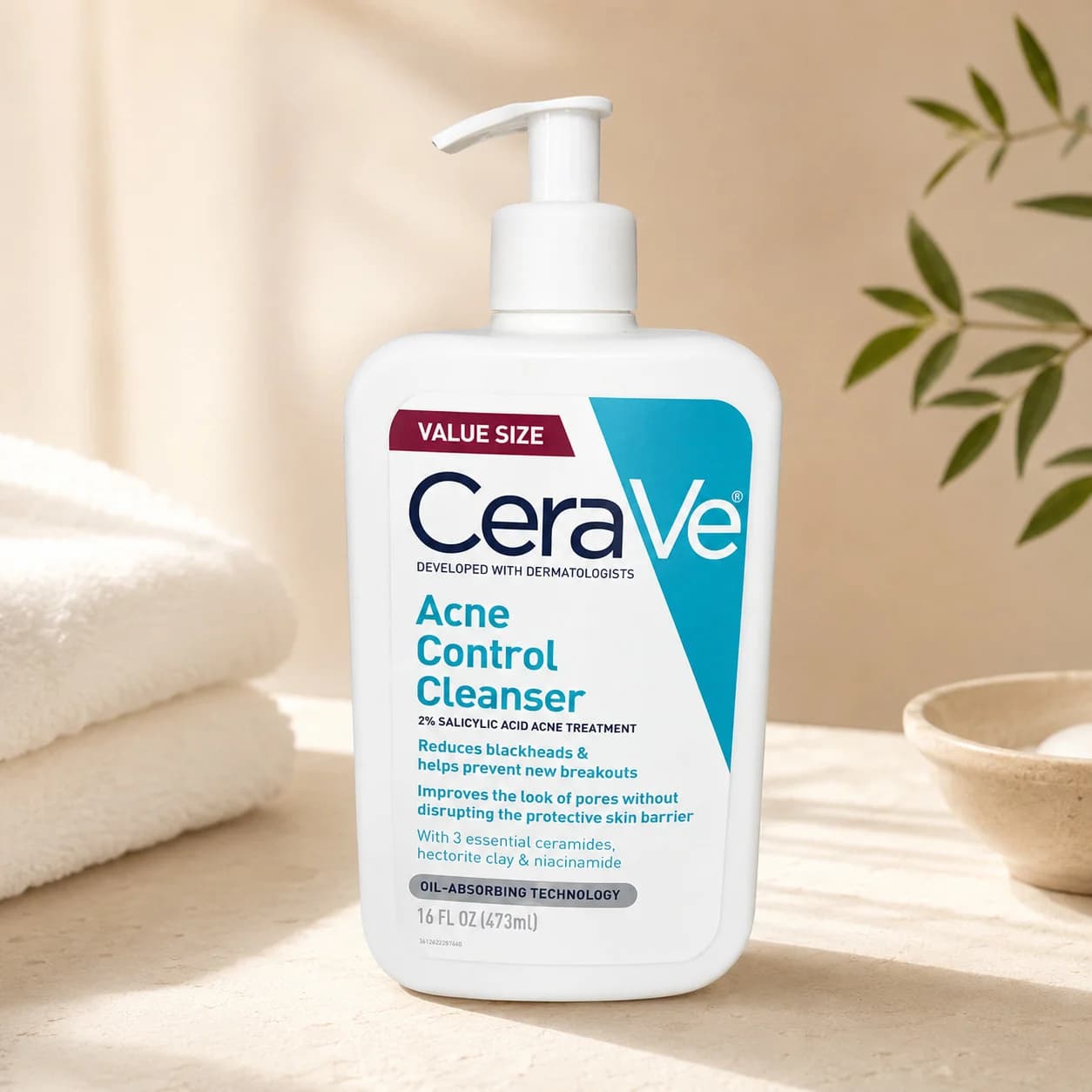 Acne Control Cleanser, Sızanaq və Qara Nöqtə Əleyhinə Üz Təmizləyici Gel, 473 ml