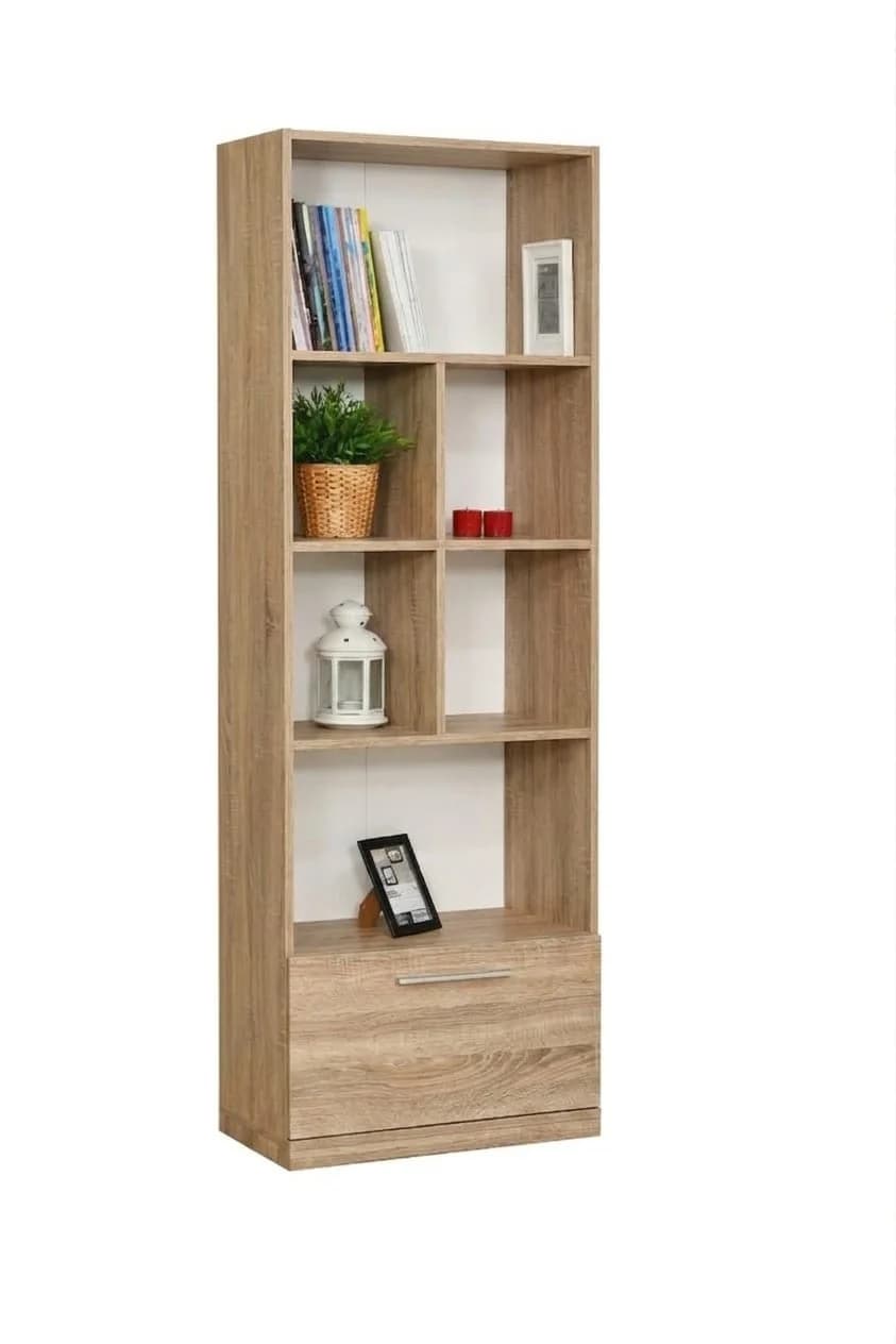 Kitablar üçün şkaf 08930, laminat, sonoma, 180x35x70 sm
