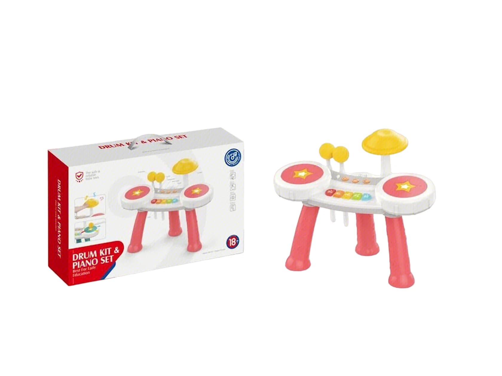Musiqili oyuncaq Drum Kit & Piano Set HE0526, 18+ ay