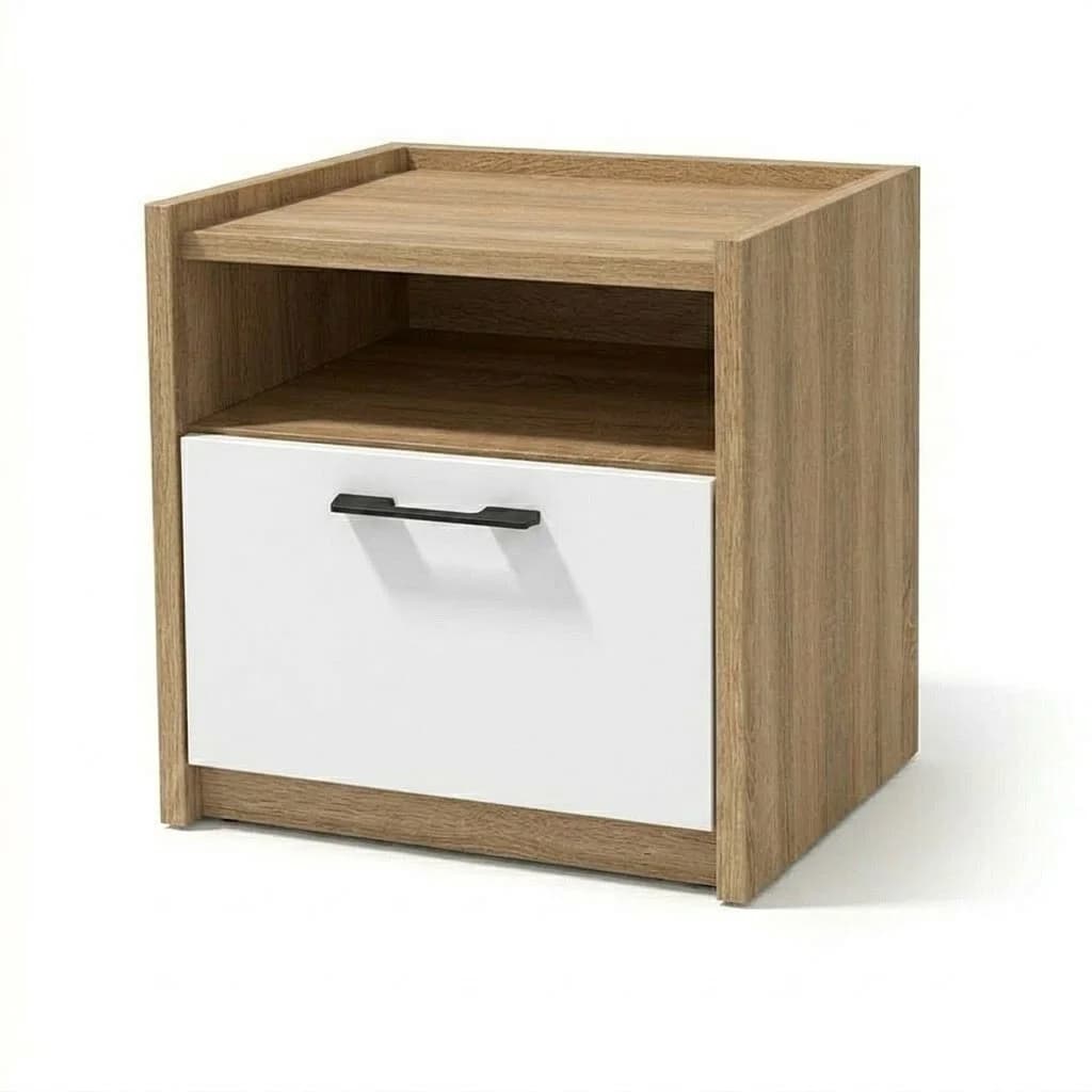 Çarpayıyanı tumba MB1, sonoma/ağ, laminat, 45х44.5х35 sm