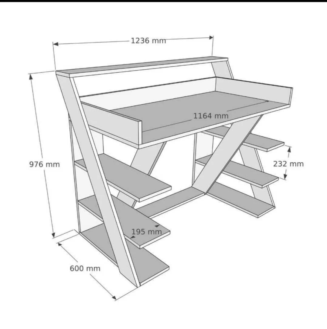 Kompüter masası SO0021, laminat, ağ/bej, 123x60x97.6 sm — изображение 5