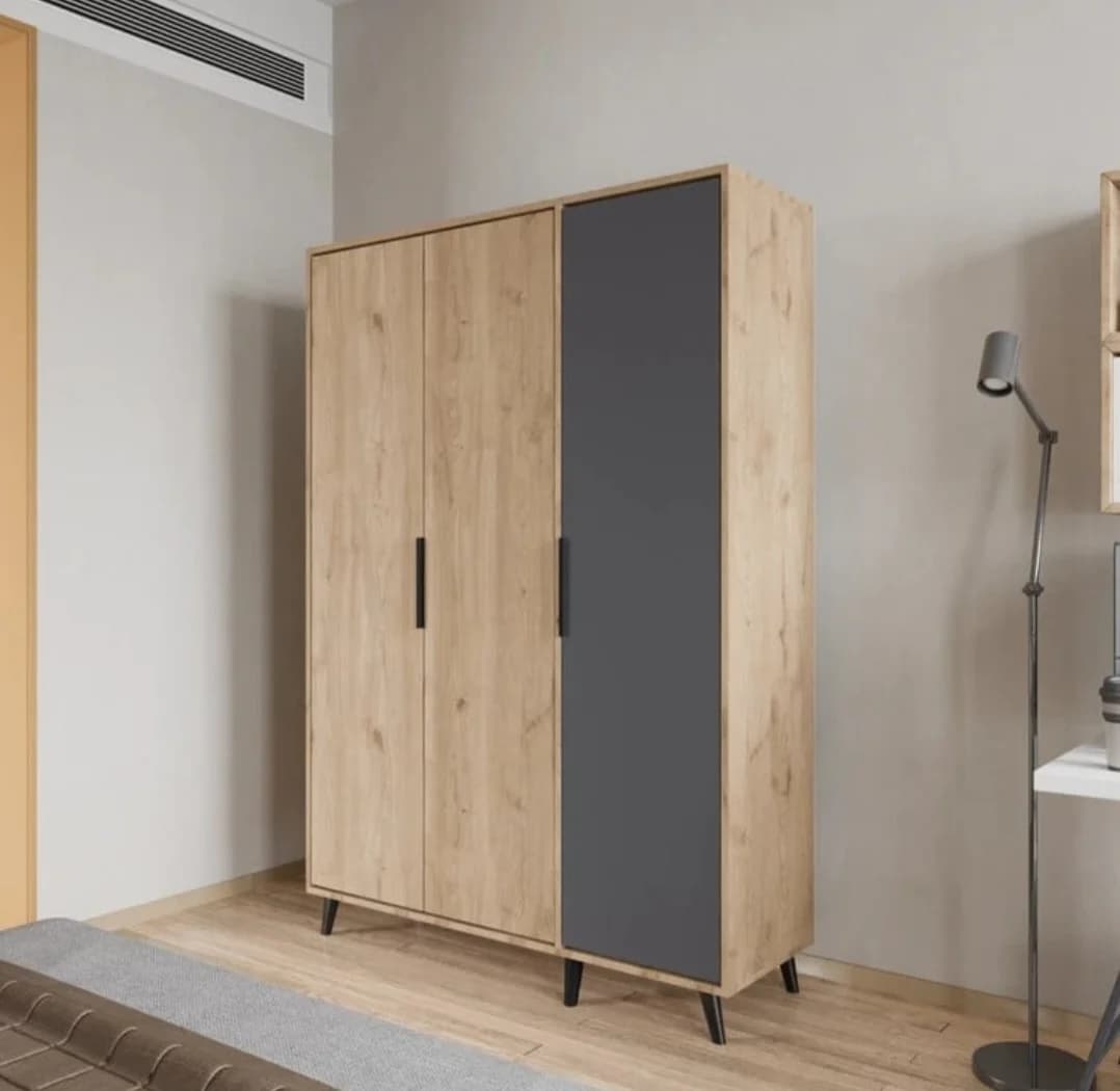 Döşəməüstü dolab SO0035, laminat, 190x120x45 sm, boz/qəhvəyi — image 3