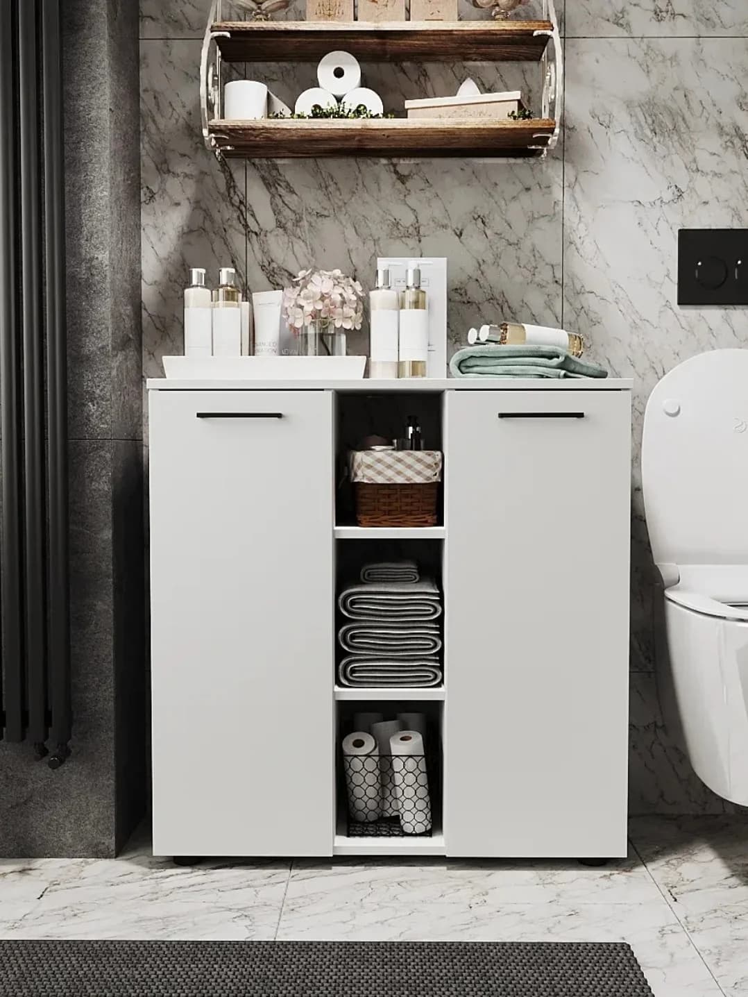Komod SO049, ağ, laminat, 80х30х82 sm — изображение 4