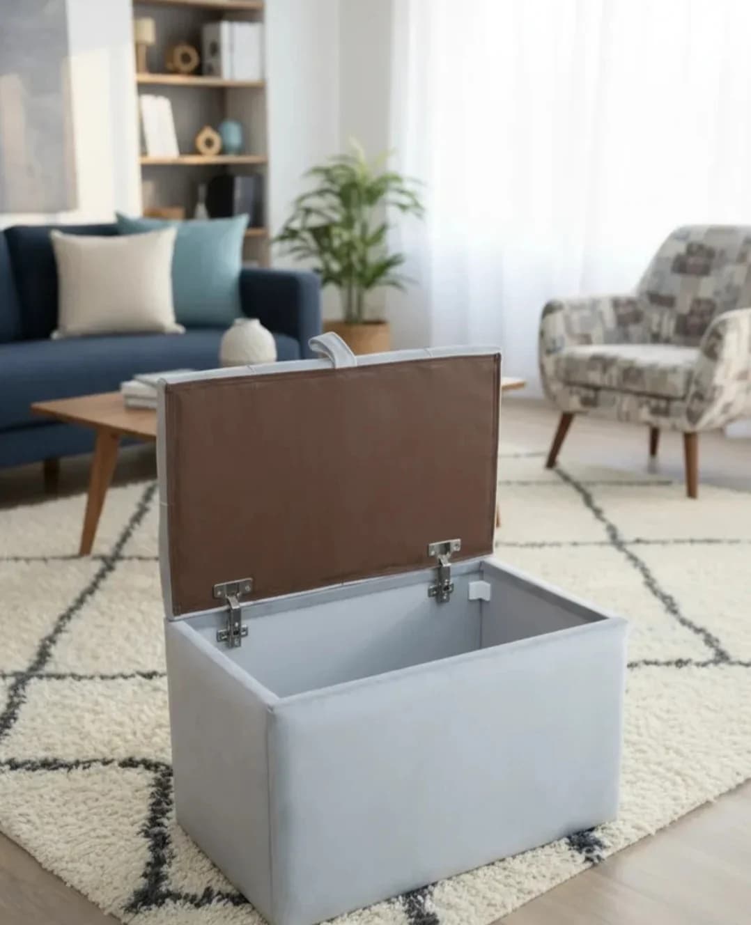 Pufik SO S004, laminat, boz, 37x38x60 sm — image 4