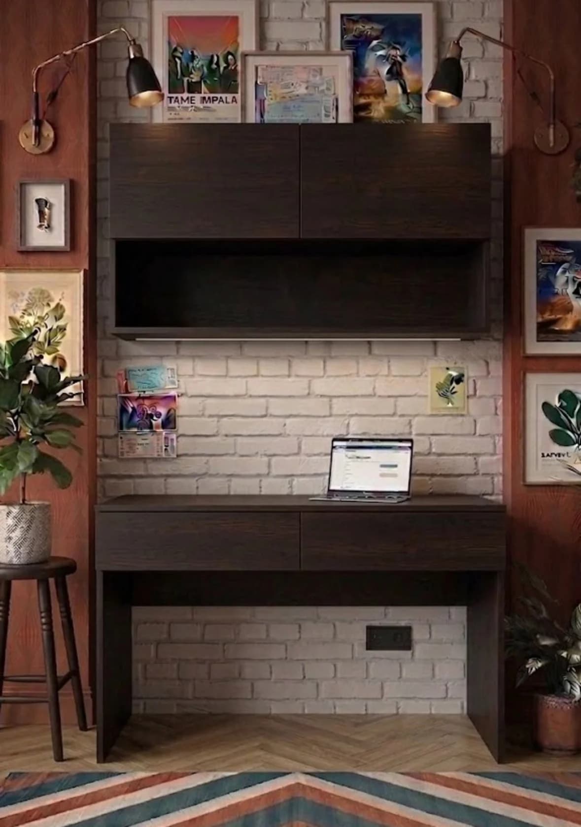 Yazı masası və dolab dəsti MB 21, Laminat, Venge, 100x75x50 sm