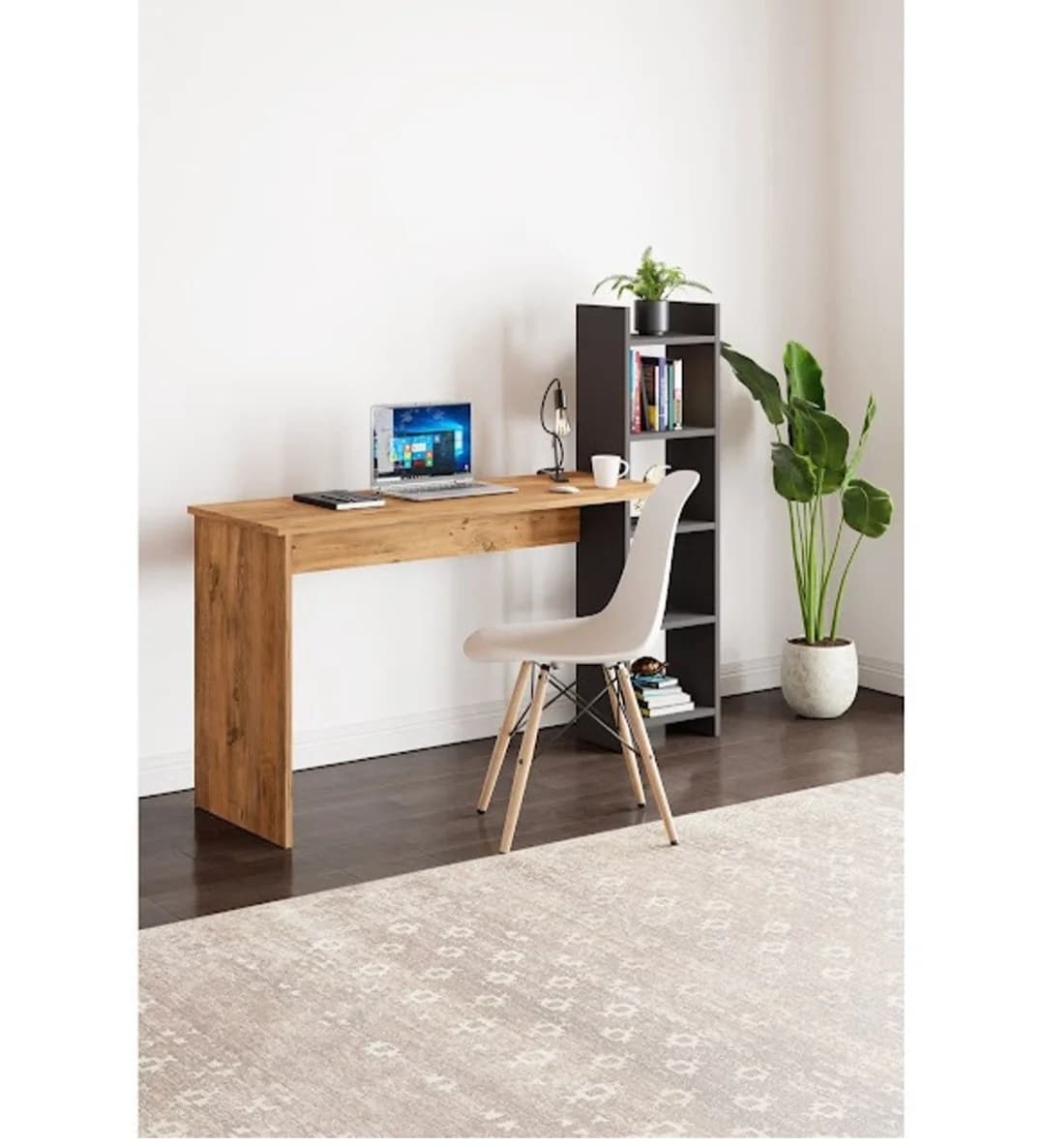 Yazı masası SO18, laminat, qəhvəyi/boz, 150x45x120 sm — изображение 2