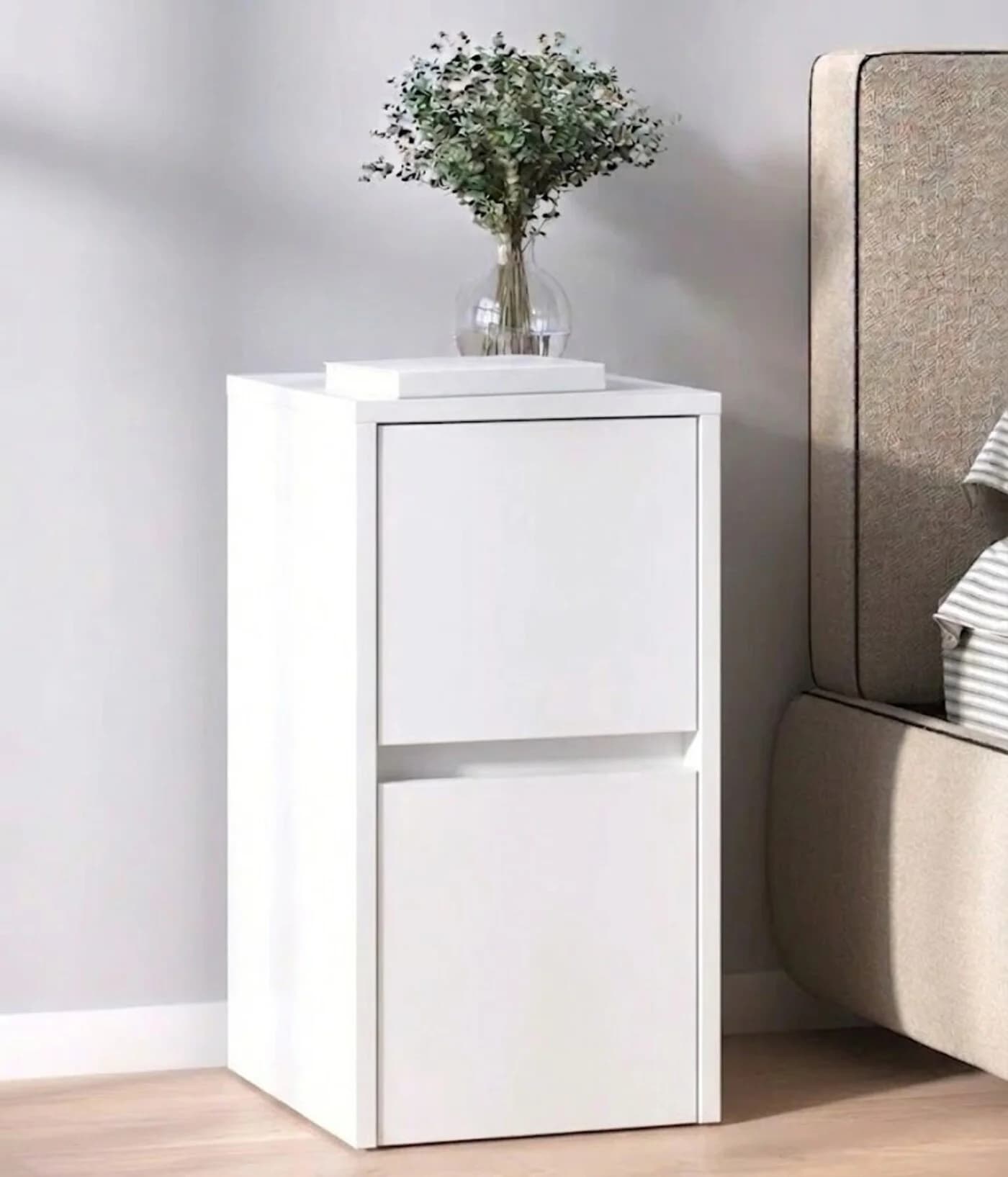 Çarpayıyanı tumba MB 5, laminat, ağ, 57x30x36 sm