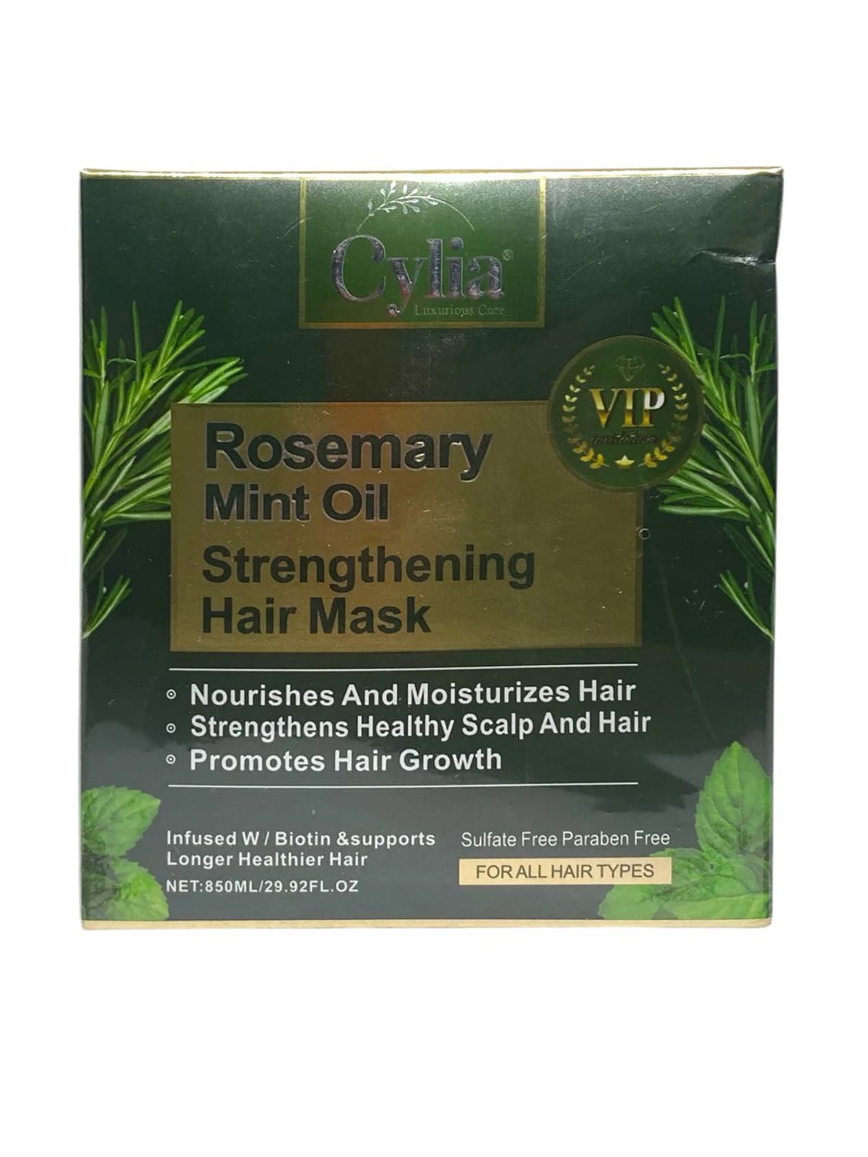 Saç üçün maska Cylia Rosemary Mint Oil Strengthening 850 ml